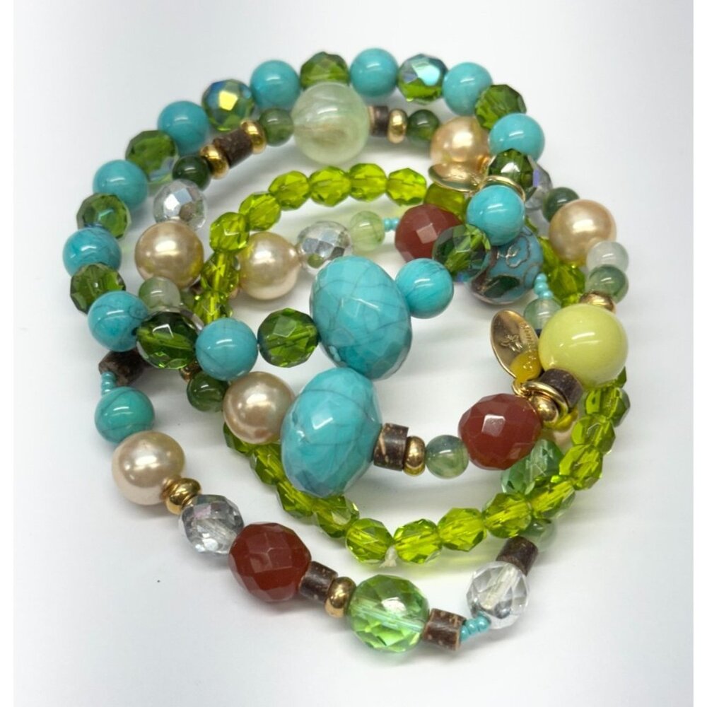 Vintage four strand crystal beaded bracelet set
